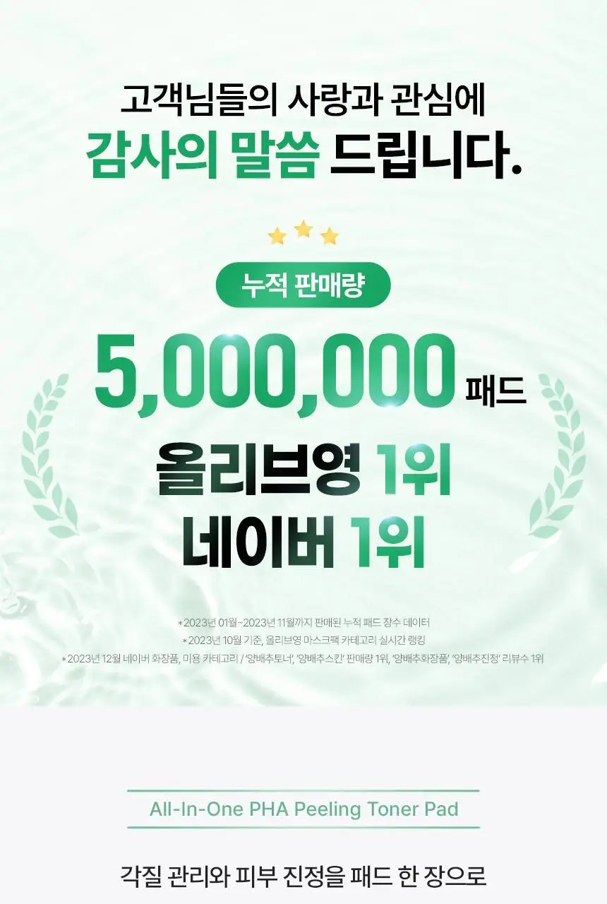 [각질개선/모공관리] 키노닉스 양배추 각질 진정 토너 패드 70매 (+70매 리필기획) 상세페이지 2